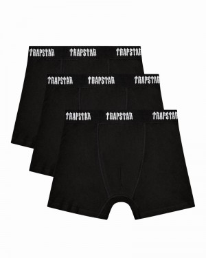 Black Trapstar 3 Pack Boxer Short Men's Underwear | IDXRLW-528