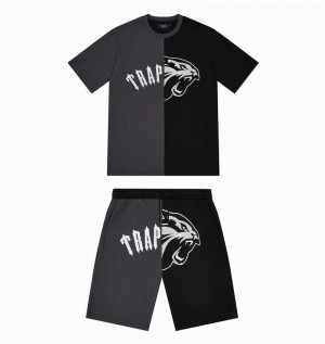 Black Trapstar Arch Shooters Shorts Men's Sets | JUVEYO-725