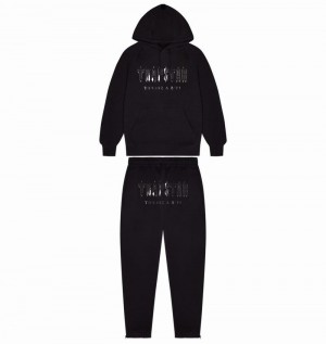 Black Trapstar Decoded Hooded Gel Men's Tracksuits | BOWFMH-451