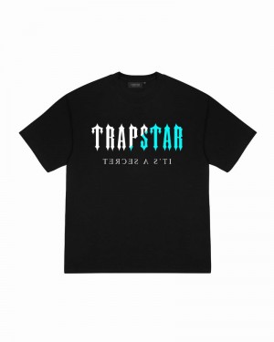 Black Trapstar Decoded Teal Edition Tee Men's T Shirts | RTXGSI-471