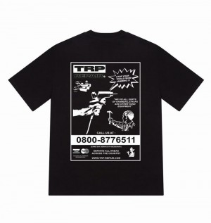 Black Trapstar Don’t Jam Tee Men's T Shirts | MTZJHN-206