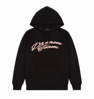 Black Trapstar Dream Team Men's Hoodie | QFLJGT-942