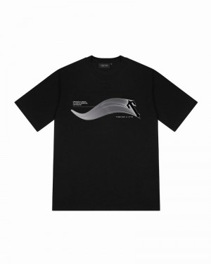 Black Trapstar Drift Tee Men's T Shirts | ISLKNV-819