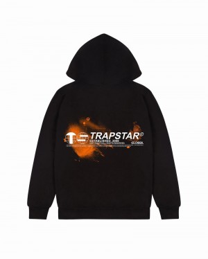 Black Trapstar Global Distribution Men's Hoodie | EGYQTM-843