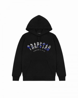 Black Trapstar Global Ties 2.0 Men's Hoodie | EHMLTQ-079