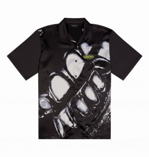 Black Trapstar Grill Shirt Men's T Shirts | DSHLQU-796