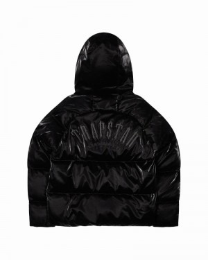 Black Trapstar Irongate Arch Puffer AW23 Men's Jackets | QXEHUZ-104