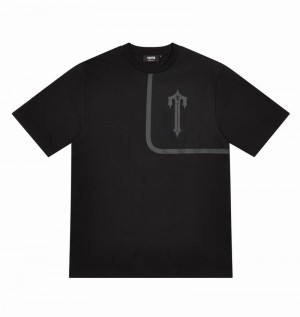 Black Trapstar Irongate T Tech Zip Men's T Shirts | OXRPHJ-925