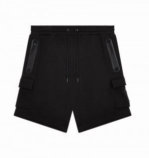 Black Trapstar Irongate T Tech Zip Shorts Men's Sets | QPLRWX-109