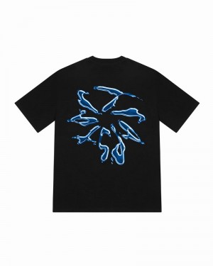 Black Trapstar Liquid Chrome 2.0 Tee Men's T Shirts | YUSCKE-970