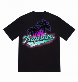 Black Trapstar Paradise SS23 Edition Tee Men's T Shirts | HSTDPY-913