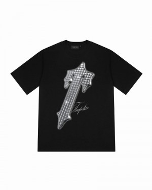 Black Trapstar Platinum Irongate T Tee Men's T Shirts | FKJRQN-749