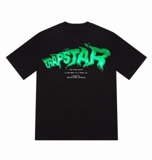 Black Trapstar Press Start Tee Men's T Shirts | RSUPBG-973