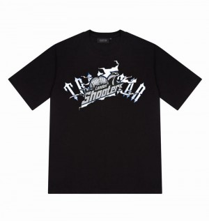 Black Trapstar Shooters Breakthrough Tee Men's T Shirts | UBTSPX-584