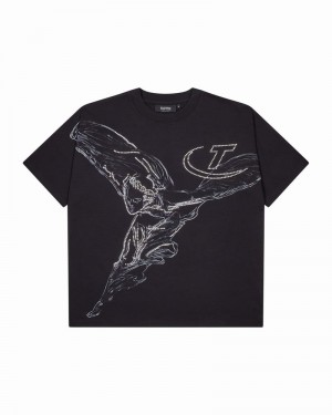 Black Trapstar Spirit Tee 2.0 Men's T Shirts | XTOEHA-927