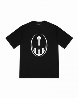 Black Trapstar T Crest Tee Men's T Shirts | TJORVH-486