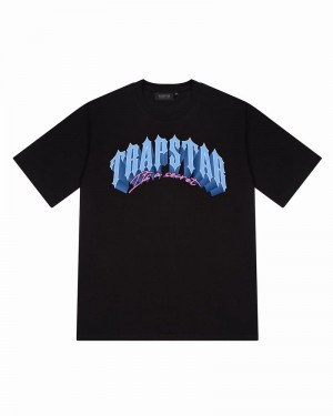 Black Trapstar Trap City Tee Men's T Shirts | TGYEXZ-906