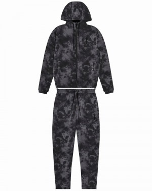 Black Trapstar Washed Irongate Men's Tracksuits | FBJWYV-074