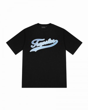 Black / Blue Trapstar Strikeout Tee Men's T Shirts | ZQXYLA-786