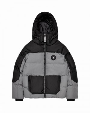 Black / Grey Trapstar Decoded AW23 Puffer Men's Jackets | JUMSFD-243