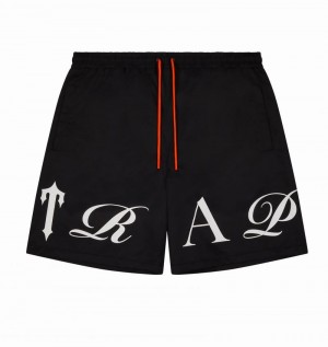 Black / Orange Trapstar Script Swimming Shorts Men's Sets | GJHSTN-035