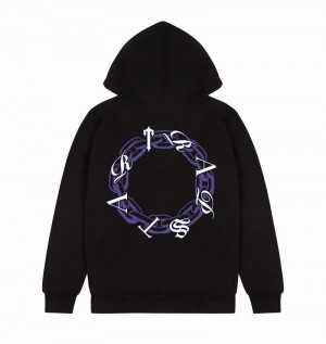 Black / Purple Trapstar Chain Script Men's Hoodie | SEBGRL-683