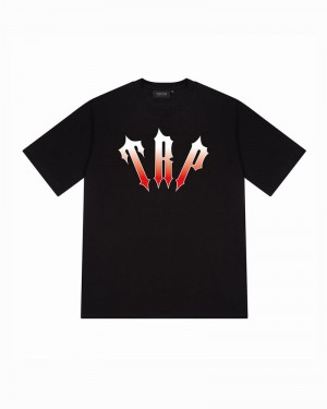 Black / Red Trapstar Irongate TRP Tee Men's T Shirts | MZNWPK-841