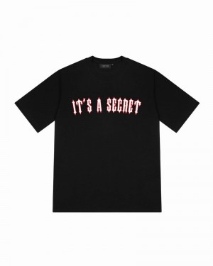 Black / Red Trapstar It's a Secret Tee 2.0 Men's T Shirts | BDZEJP-841