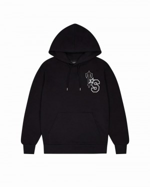 Black / White Trapstar TS-Star Men's Hoodie | PACSHX-897