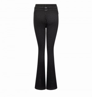 Black / White Trapstar Two Tone Rib Fitted Trousers Women's Pants | RHQWJF-791