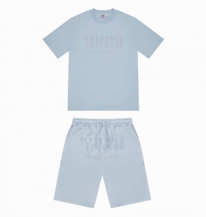 Blue Trapstar Decoded Gel Shorts Men's Sets | AOJRPV-209