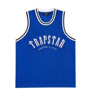 Blue Trapstar Irongate Arch Basketball Vest Men's T Shirts | XSCZYK-173