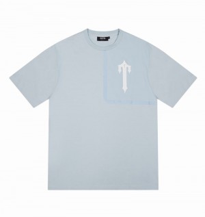 Blue Trapstar Irongate T Tech Zip Men's T Shirts | CASPRL-869