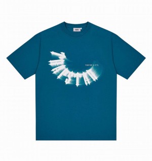 Blue Trapstar Reverse Arch Men's T Shirts | IKEDUG-062