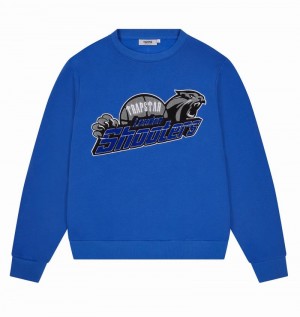 Blue Trapstar Shooters Chenille Crewneck Men's Sets | UENOBR-945