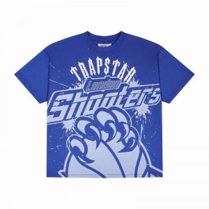 Blue Trapstar Shooters Claw 2.0 Men's T Shirts | HLZAWC-047