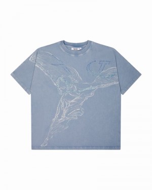 Blue Trapstar Spirit Tee Men's T Shirts | SBOFXP-432