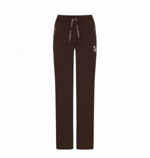 Brown / Pink Trapstar Script Zip Leg Jogging Women's Pants | AYDWHB-641