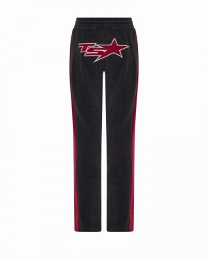 Burgundy Trapstar TS-Star Velour Track Women's Pants | KHJOCB-709