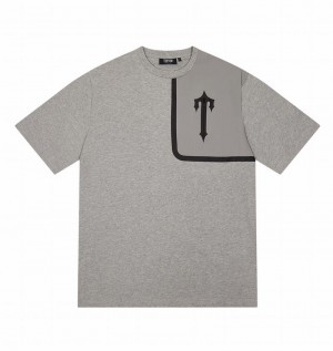 Grey Trapstar Irongate T Tech Zip Men's T Shirts | GWCJNB-435