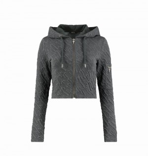 Grey Trapstar Jacquard Fitted Zip Hoodie Women's Tracksuits | XCTVGO-026