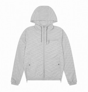 Grey Trapstar Monogram Windbreaker Men's Jackets | BFJAKE-137