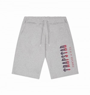 Grey / Red Trapstar Oversized Decoded Shorts Men's Sets | OEUZHB-217