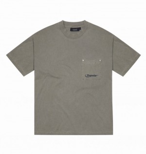 Khaki Trapstar Hyperdrive Rivet Pocket Tee Men's T Shirts | ORIBJA-502