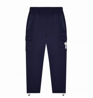 Navy Trapstar Irongate T Trap Fleece Men's Pants | JXHYFL-642