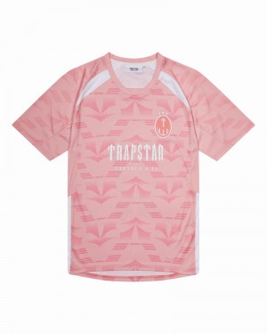 Pink Trapstar Irongate Football Jersey Men's T Shirts | PUIHLG-920