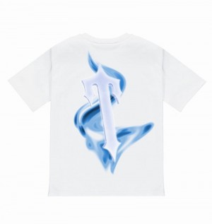 White Trapstar Decoded Tee Men's T Shirts | IZAUKO-385