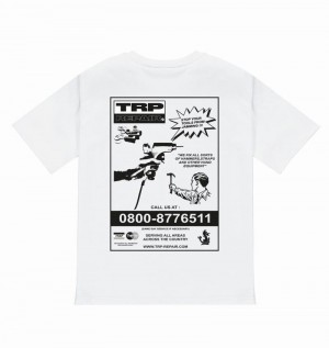 White Trapstar Don’t Jam Tee Men's T Shirts | FYSPVR-863