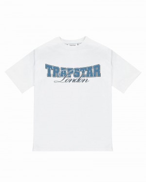 White Trapstar Drop Out Tee Men's T Shirts | PQYAEL-830