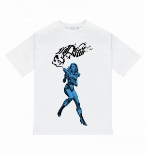 White Trapstar Extraordinary Tee Men's T Shirts | OCQBLA-596